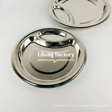 high quality stainless steel two compartment divided dish dinner plate for adults